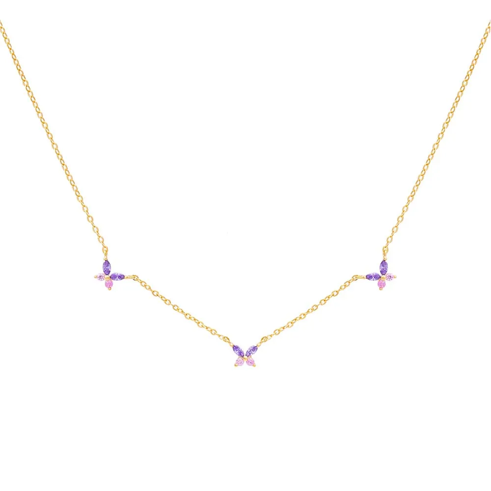 Pastel Crystal Butterfly Necklace sold by Adina Eden's