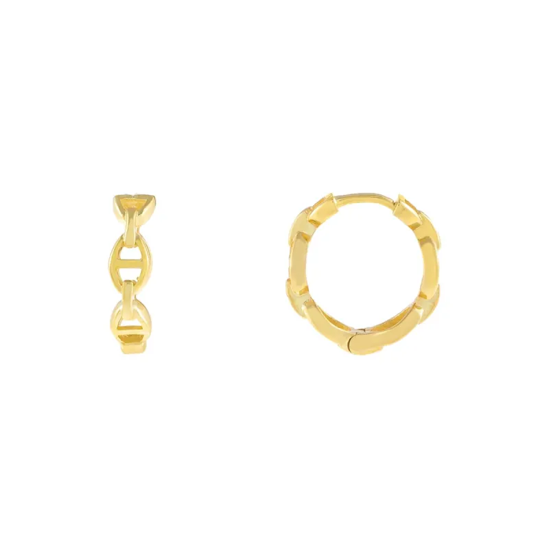 Mini Mariner Link Huggie Earring sold by Adina Eden's