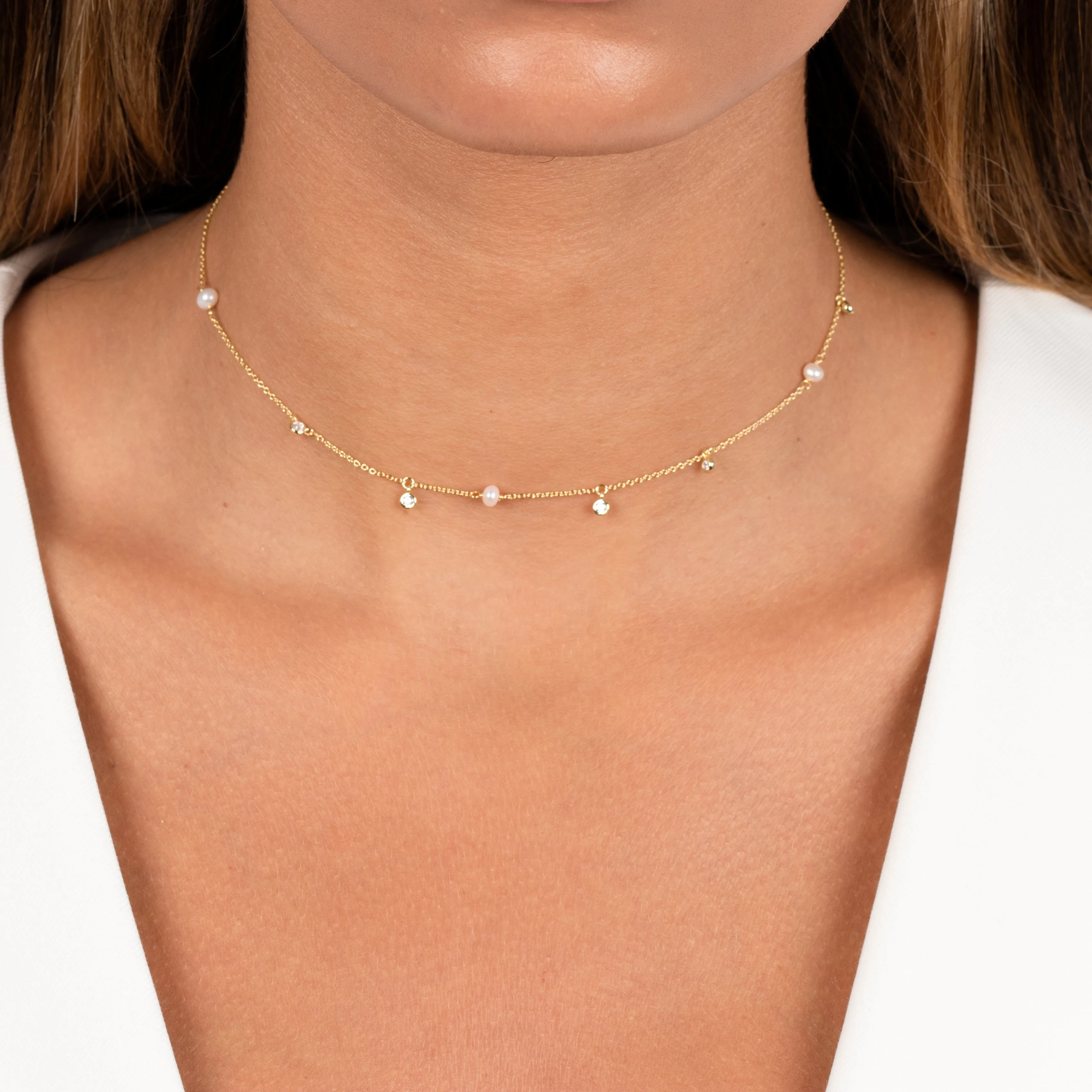 Tiny Clustered Pearl Choker sold by Adina Eden's product image thumbnail 2
