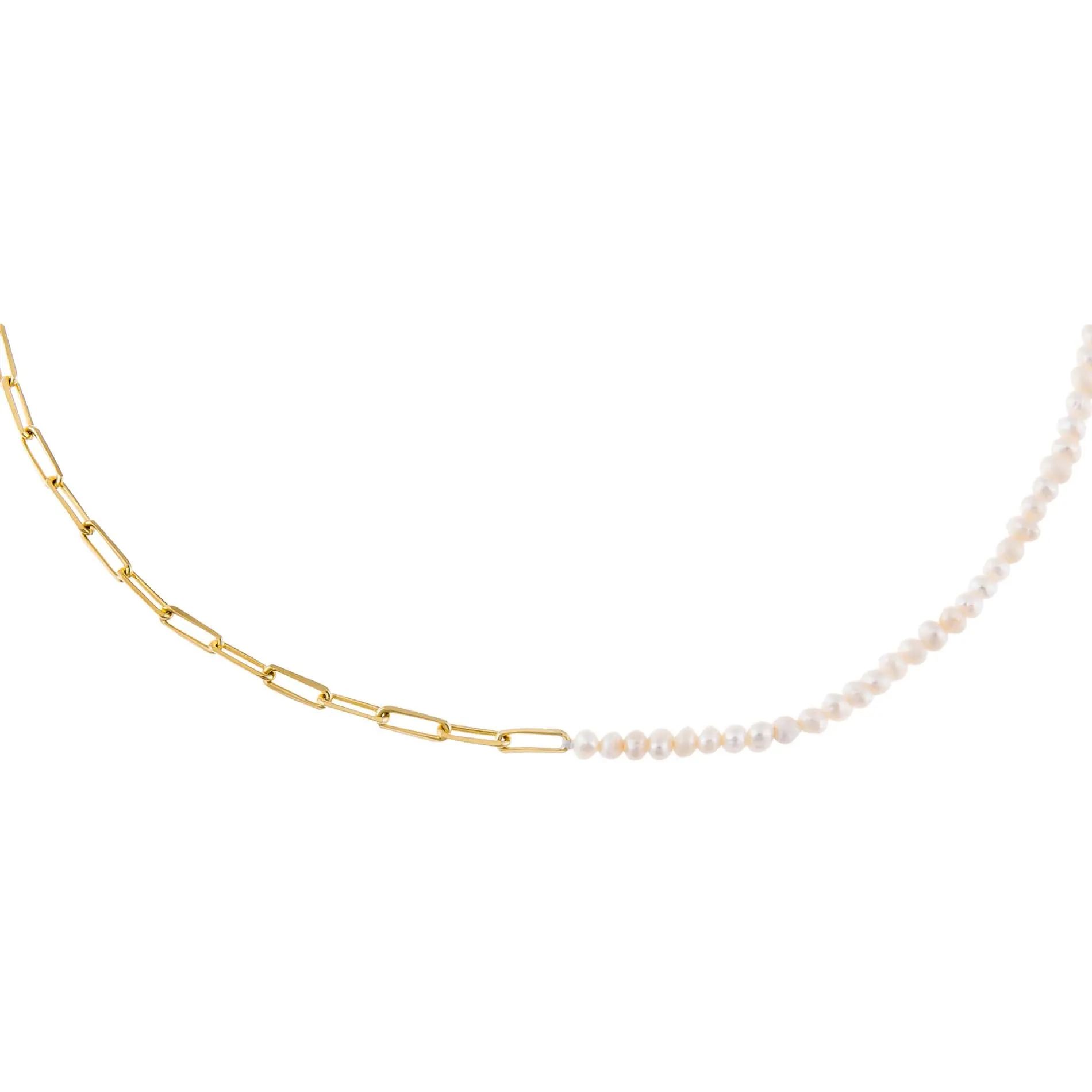 Pearl X Link Necklace sold by Adina Eden's