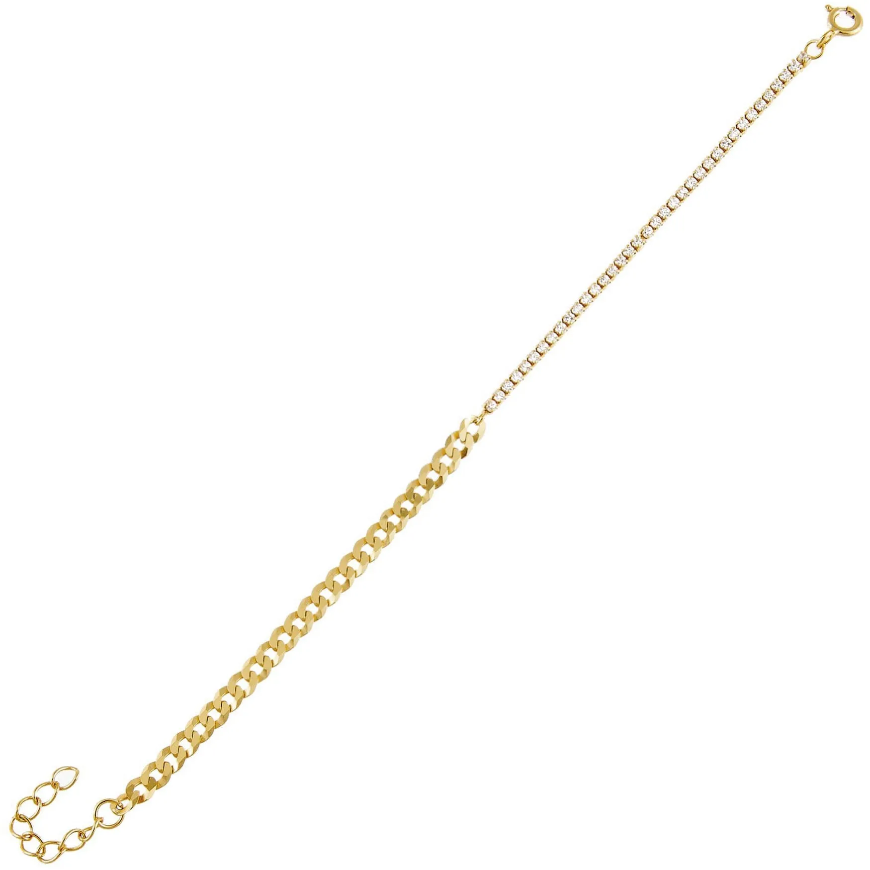 Tennis X Curb Chain Bracelet sold by Adina Eden's