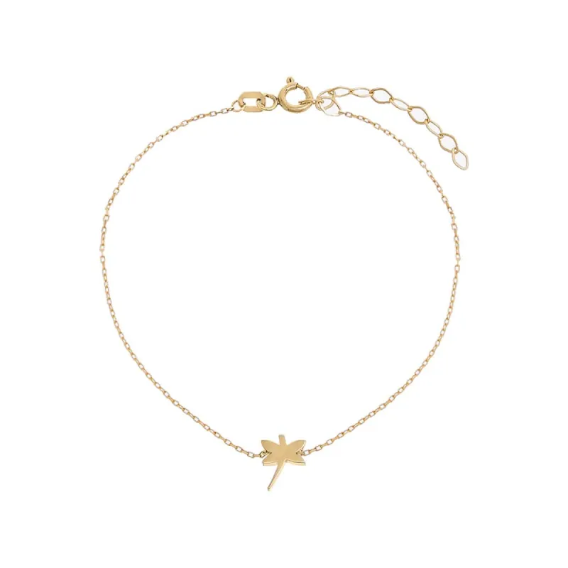 Tiny Solid Dragonfly Bracelet 14K sold by Adina Eden's