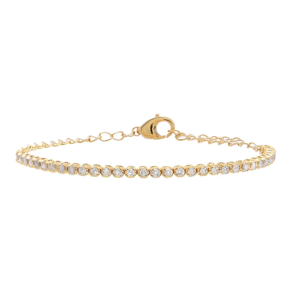 Mini Diamond Tennis Bracelet 14K sold by Adina Eden's