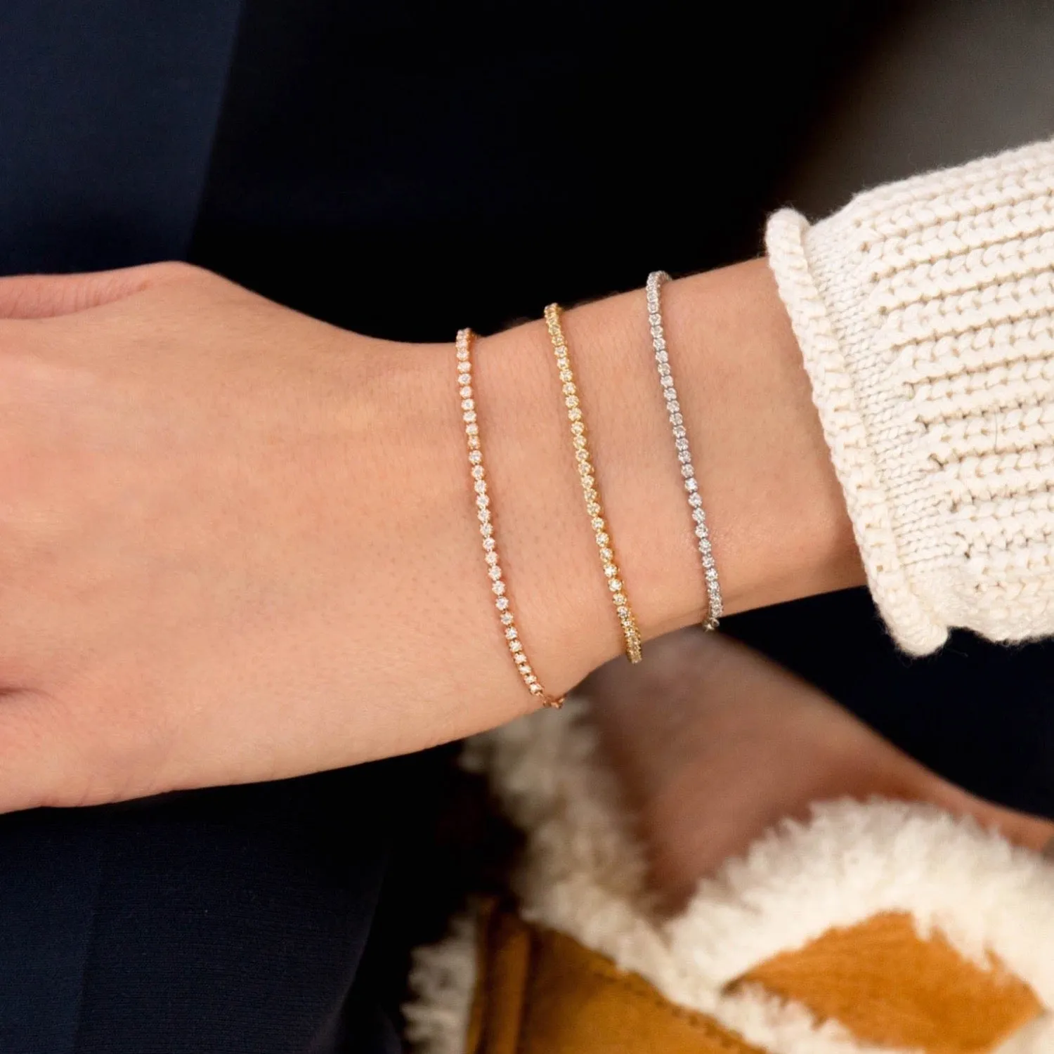 Mini Diamond Tennis Bracelet 14K sold by Adina Eden's product image thumbnail 4