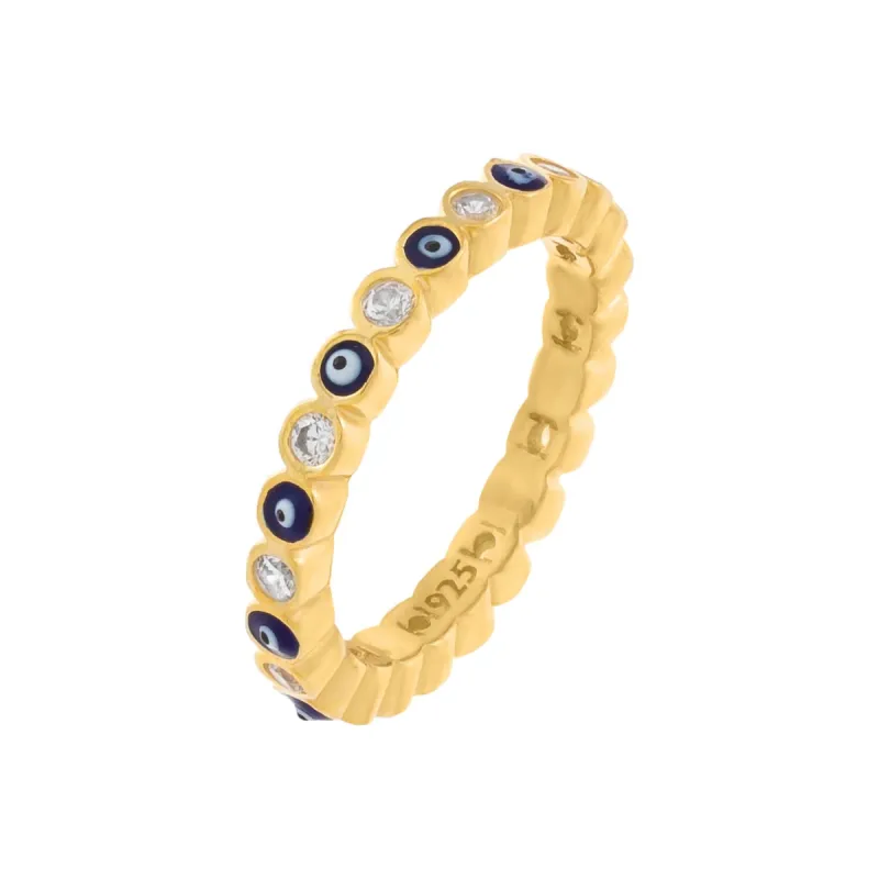 Bezel Evil Eye Ring sold by Adina Eden's