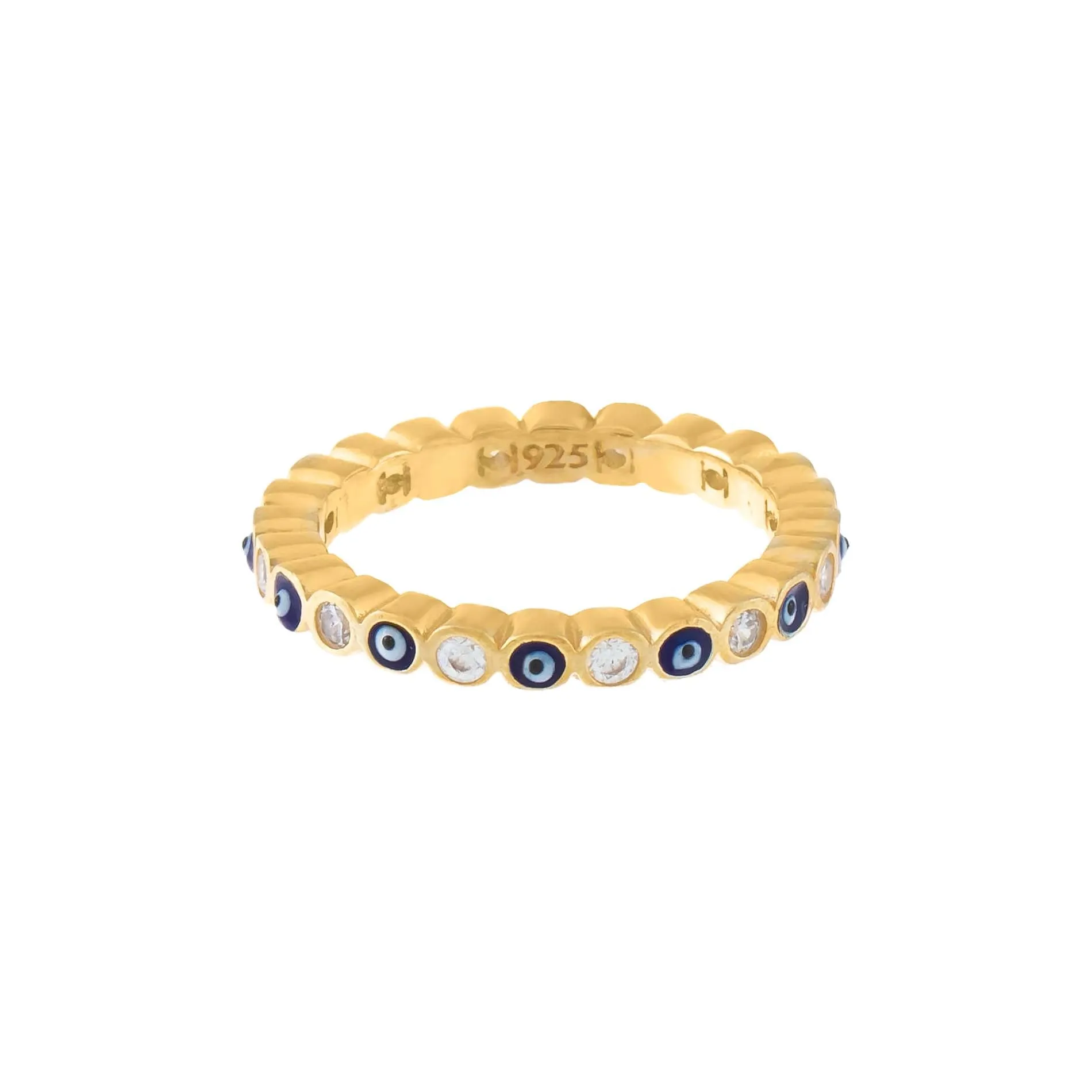 Bezel Evil Eye Ring sold by Adina Eden's product image thumbnail 2