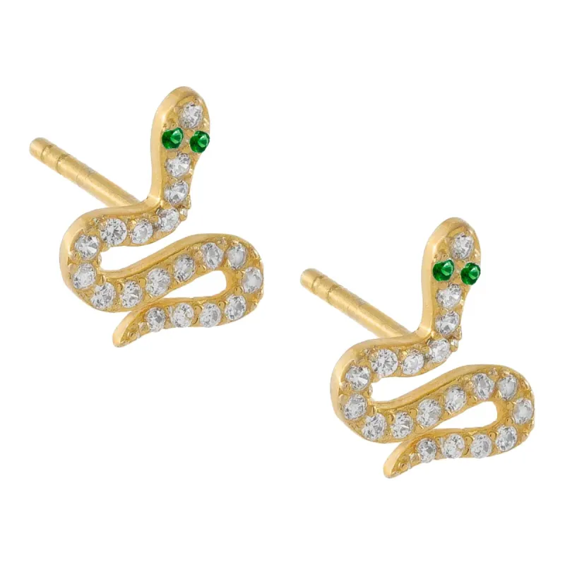 Pavé Serpent Stud Earring sold by Adina Eden's