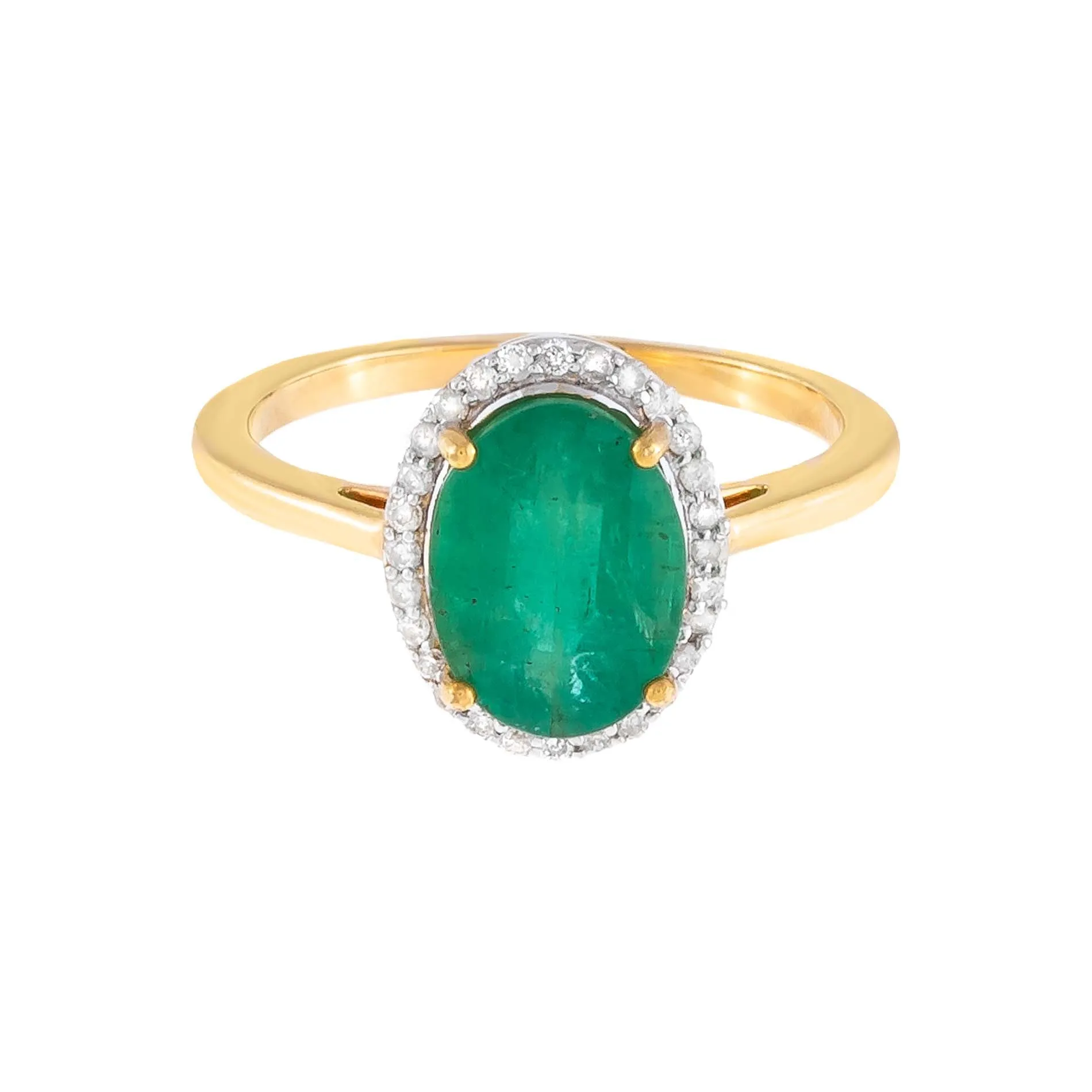 Diamond X Emerald Stone Ring 14K sold by Adina Eden's product image thumbnail 4