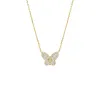 Small Pavé X Baguette Butterfly Necklace sold by Adina Eden's