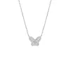 Small Pavé X Baguette Butterfly Necklace sold by Adina Eden's