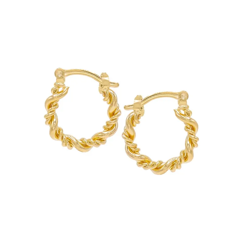 Solid Twisted Rope Hoop Earring sold by Adina Eden's