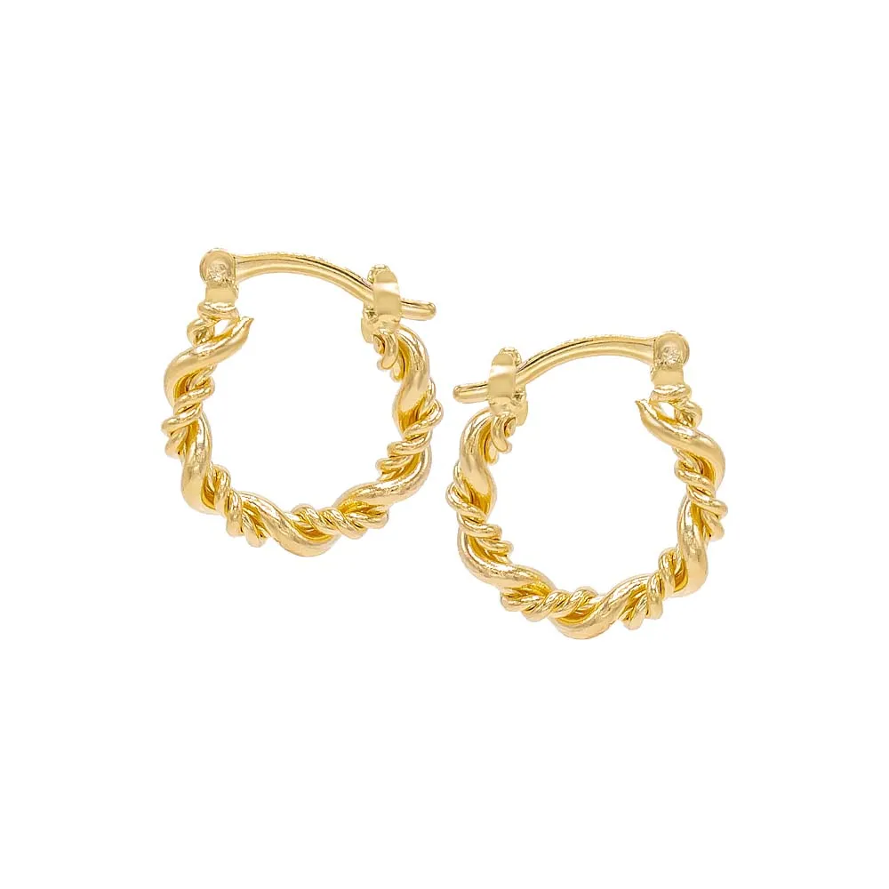 Solid Twisted Rope Hoop Earring sold by Adina Eden's