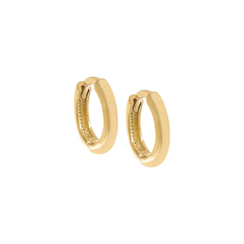 Rounded High Polished Huggie 
Earring 14K sold by Adina Eden's