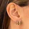 Beaded Puffy Graduated Huggie Earring 14K sold by Adina Eden's
