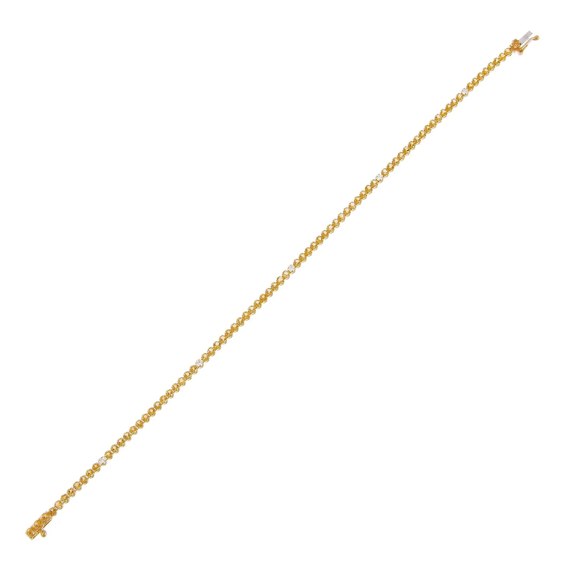 Diamond Yellow Sapphire Tennis Bracelet 14K sold by Adina Eden's