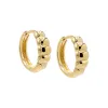 Beaded Puffy Graduated Huggie Earring 14K sold by Adina Eden's