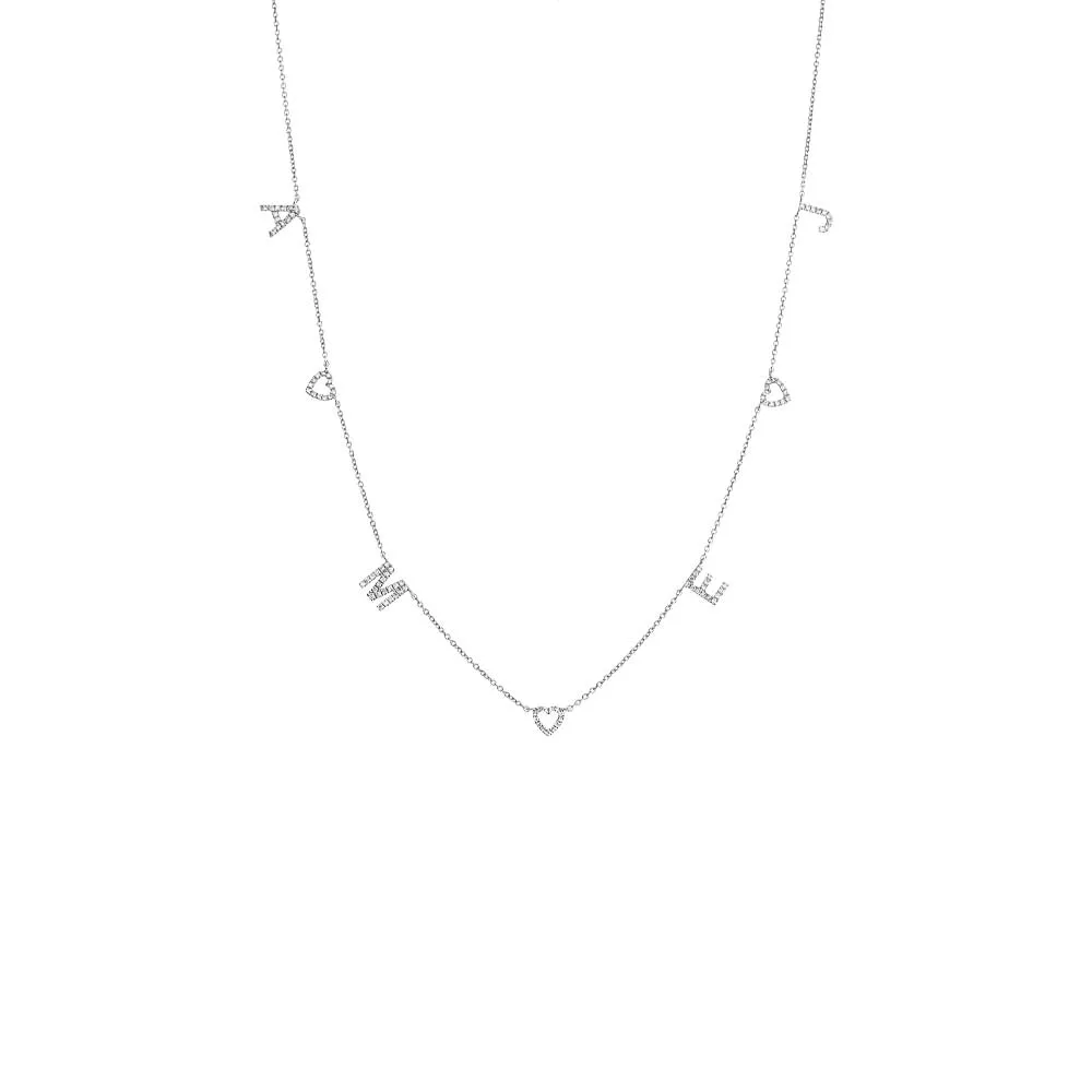 Diamond Pave Open Hearts X Initials Necklace 14K sold by Adina Eden's product image thumbnail 4