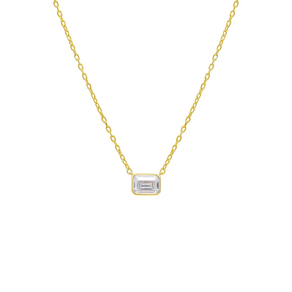 Emerald Bezel Necklace sold by Adina Eden's