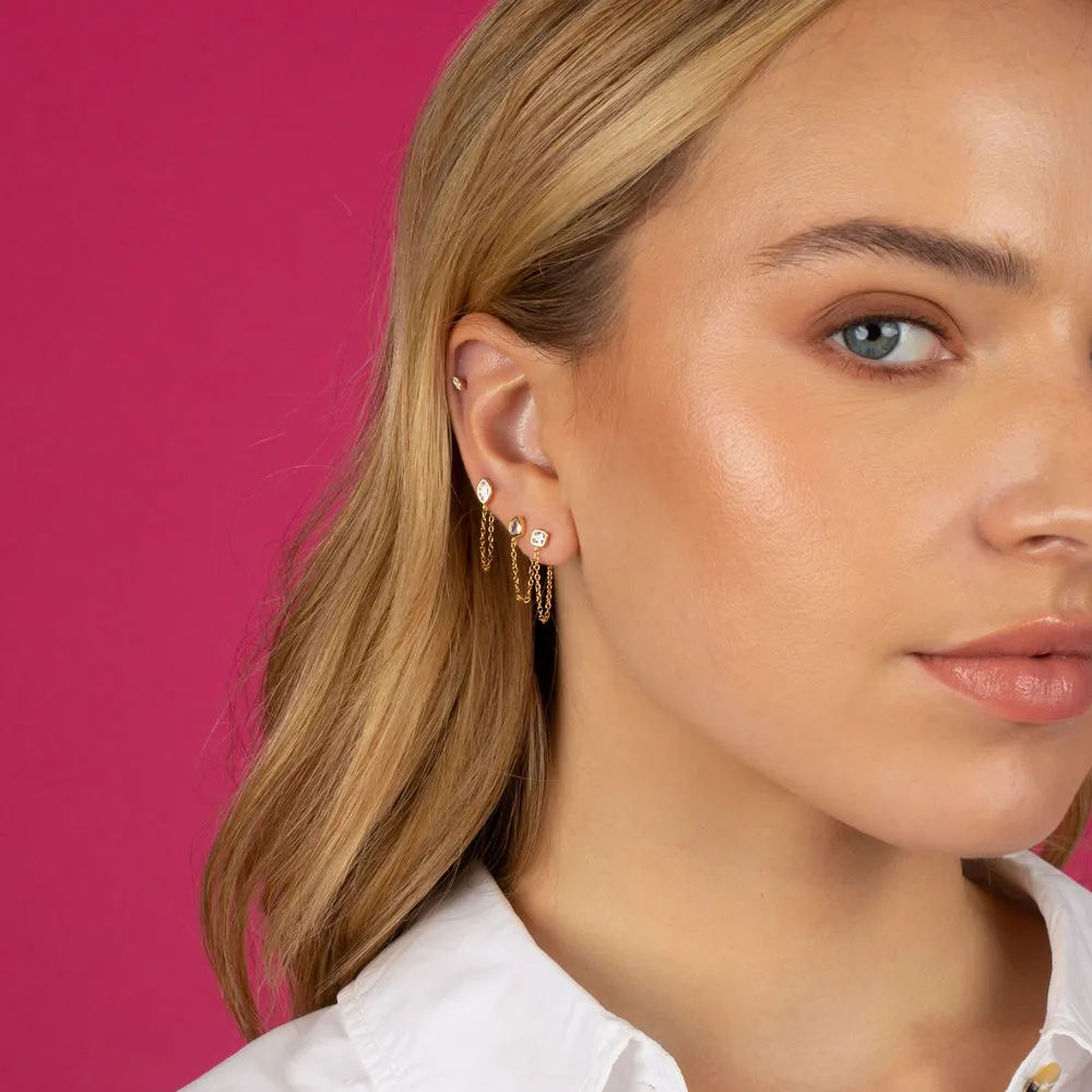 Square Bezel Front Back Stud Earring sold by Adina Eden's product image thumbnail 2