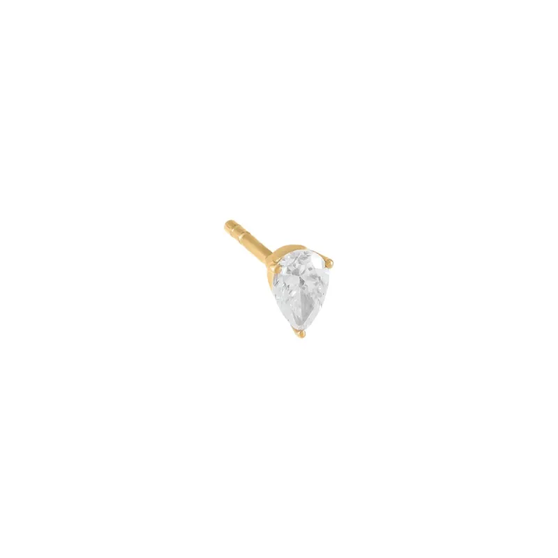 Diamond Teardrop Stud Earring 14K sold by Adina Eden's