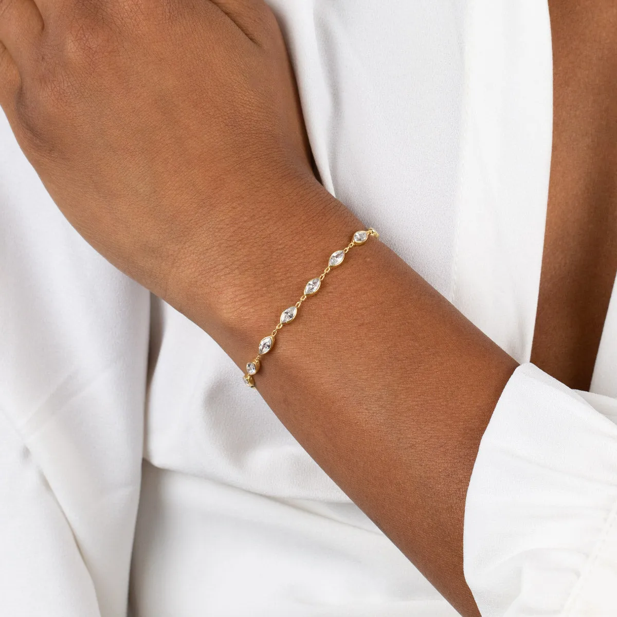 CZ Multi Marquise Bracelet sold by Adina Eden's product image thumbnail 2
