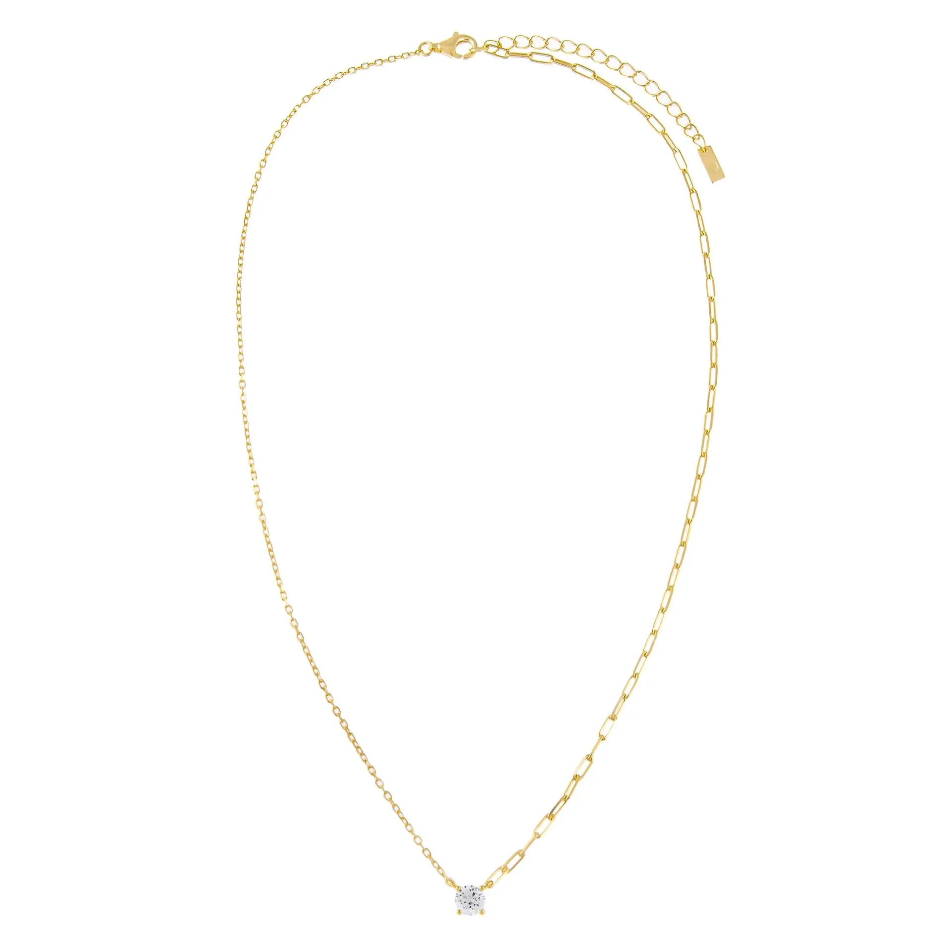 CZ Round Stone Necklace sold by Adina Eden's product image thumbnail 3