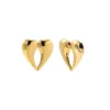 Solid Double Teardrop Heart Shape Stud Earring sold by Adina Eden's