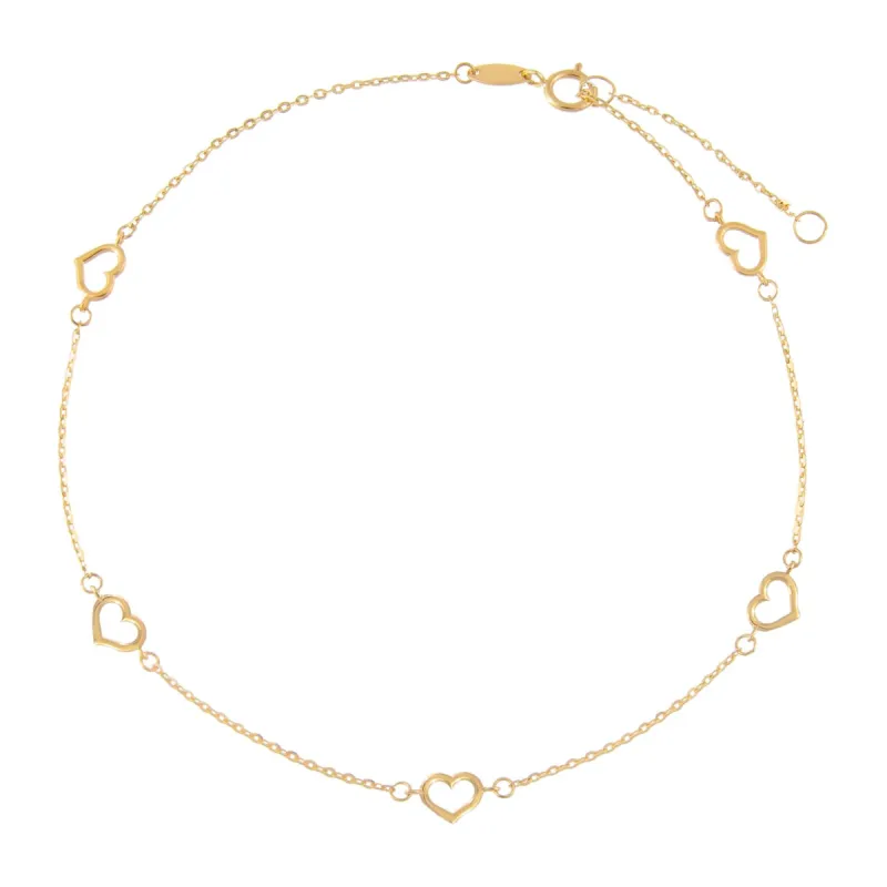 Open Heart Anklet 14K sold by Adina Eden's