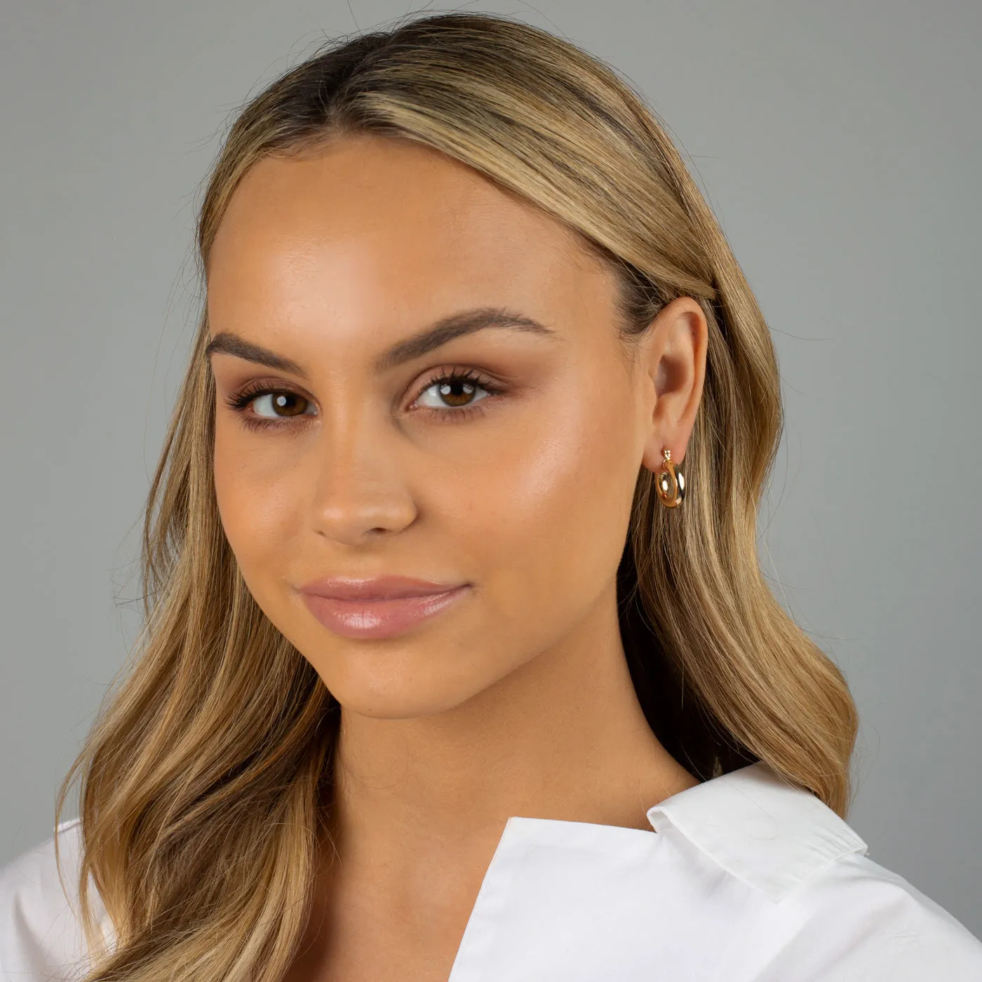 Thin Tube Hoop Earring sold by Adina Eden's product image thumbnail 3