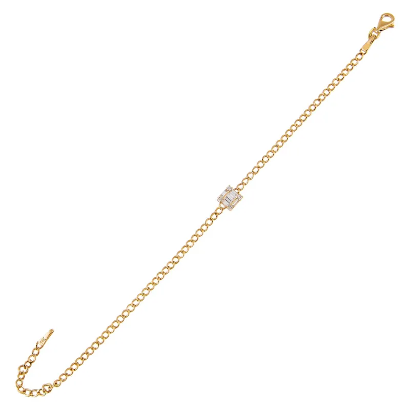 Diamond Square Cuban Bracelet 14K sold by Adina Eden's