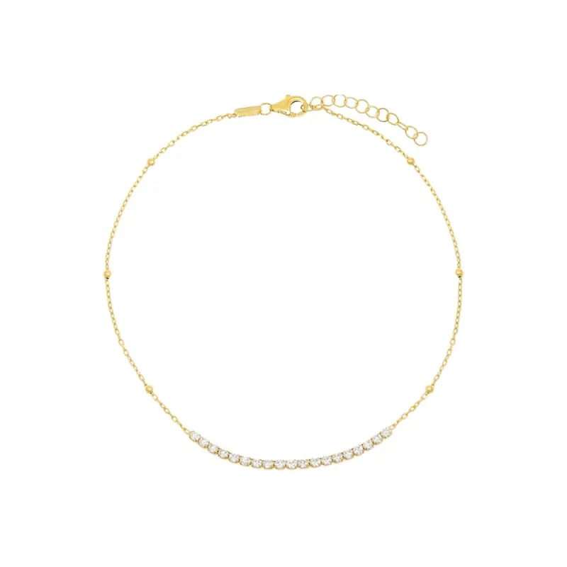 Pavé Bar Chain Anklet sold by Adina Eden's