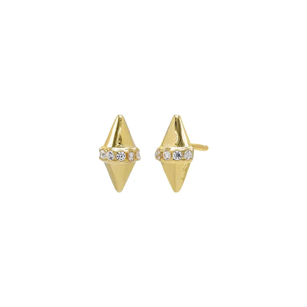 Pave Double Spike Stud Earring sold by Adina Eden's
