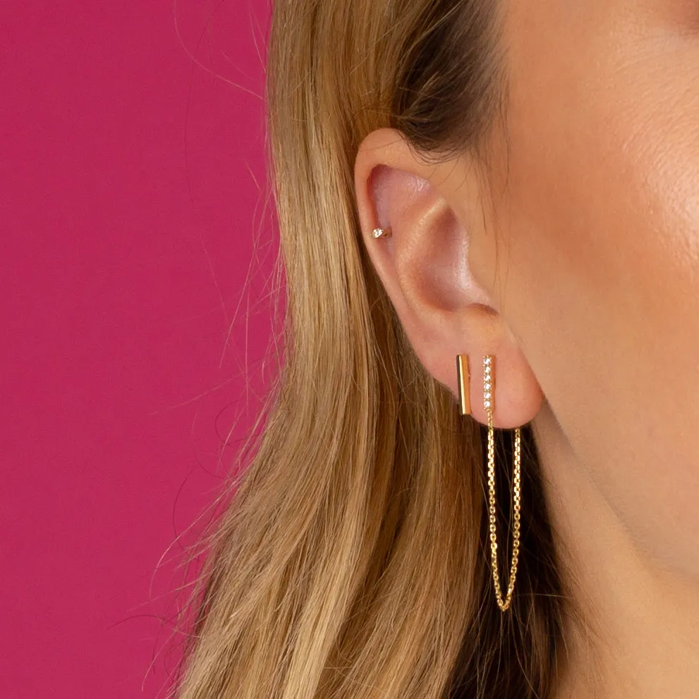 Solid Bar Stud Earring 14K sold by Adina Eden's product image thumbnail 2