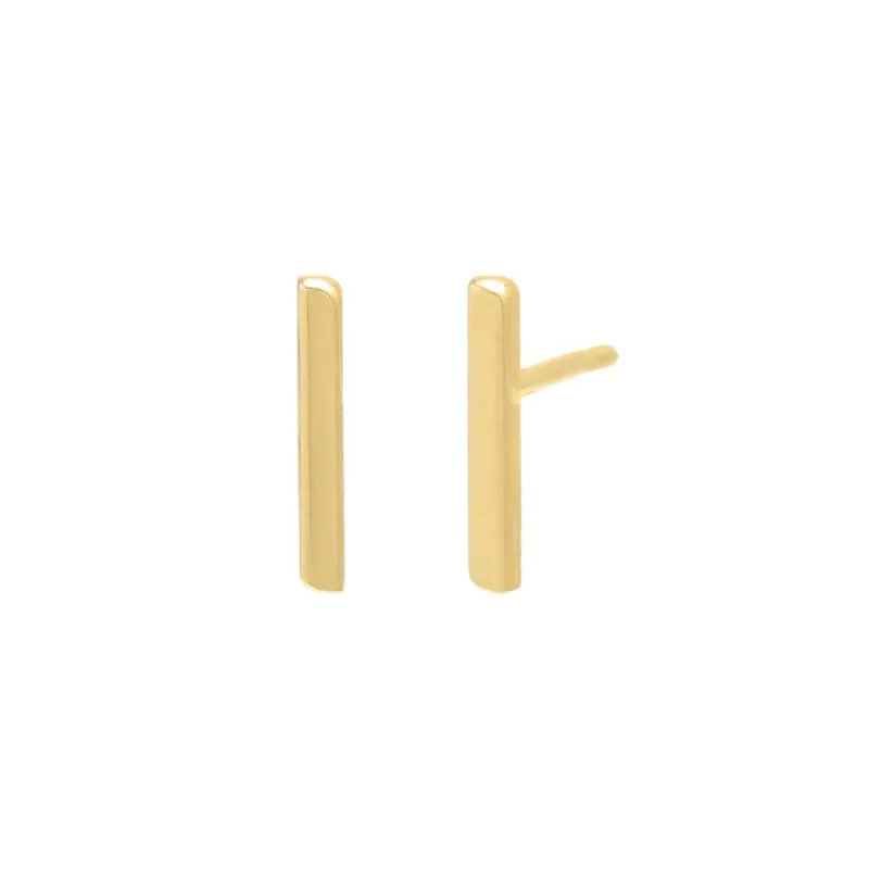 Solid Bar Stud Earring 14K sold by Adina Eden's