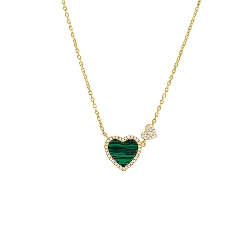 Double Pave Heart Necklace sold by Adina Eden's