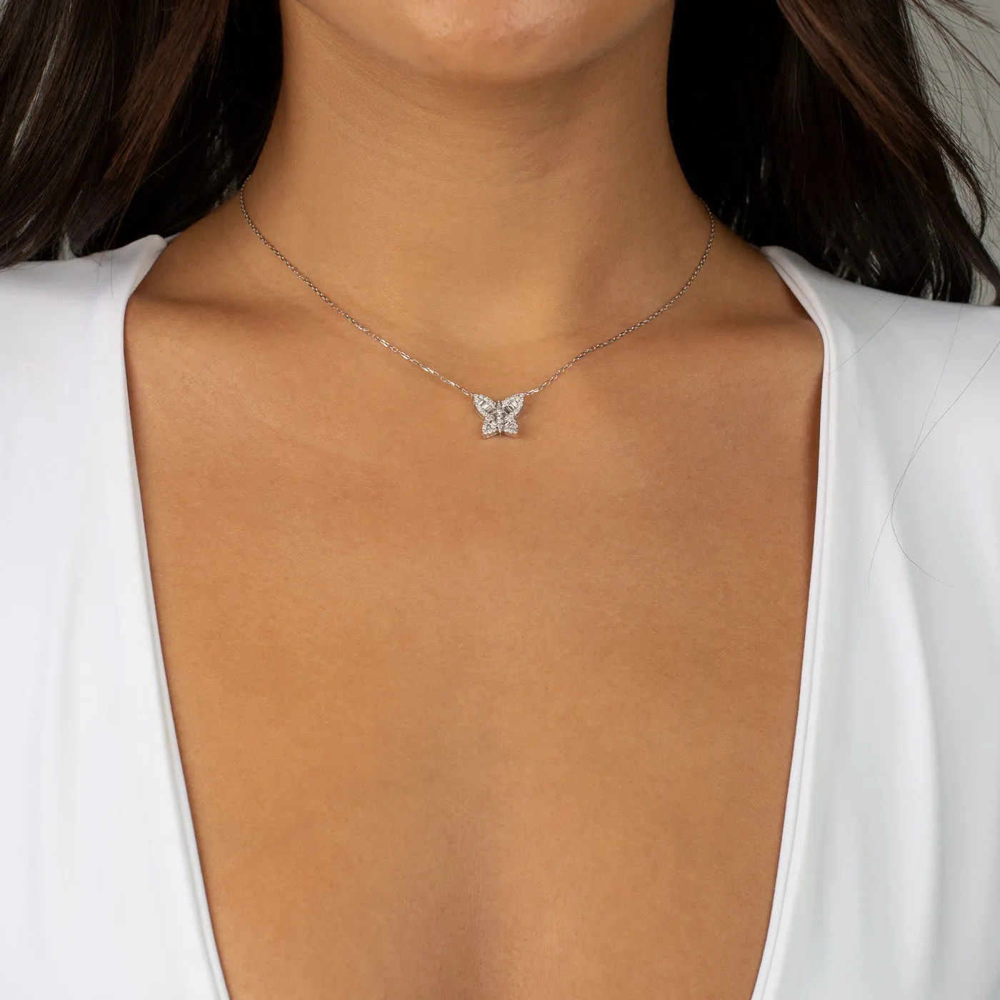 Diamond Baguette X Pave Butterfly 14K sold by Adina Eden's product image thumbnail 2