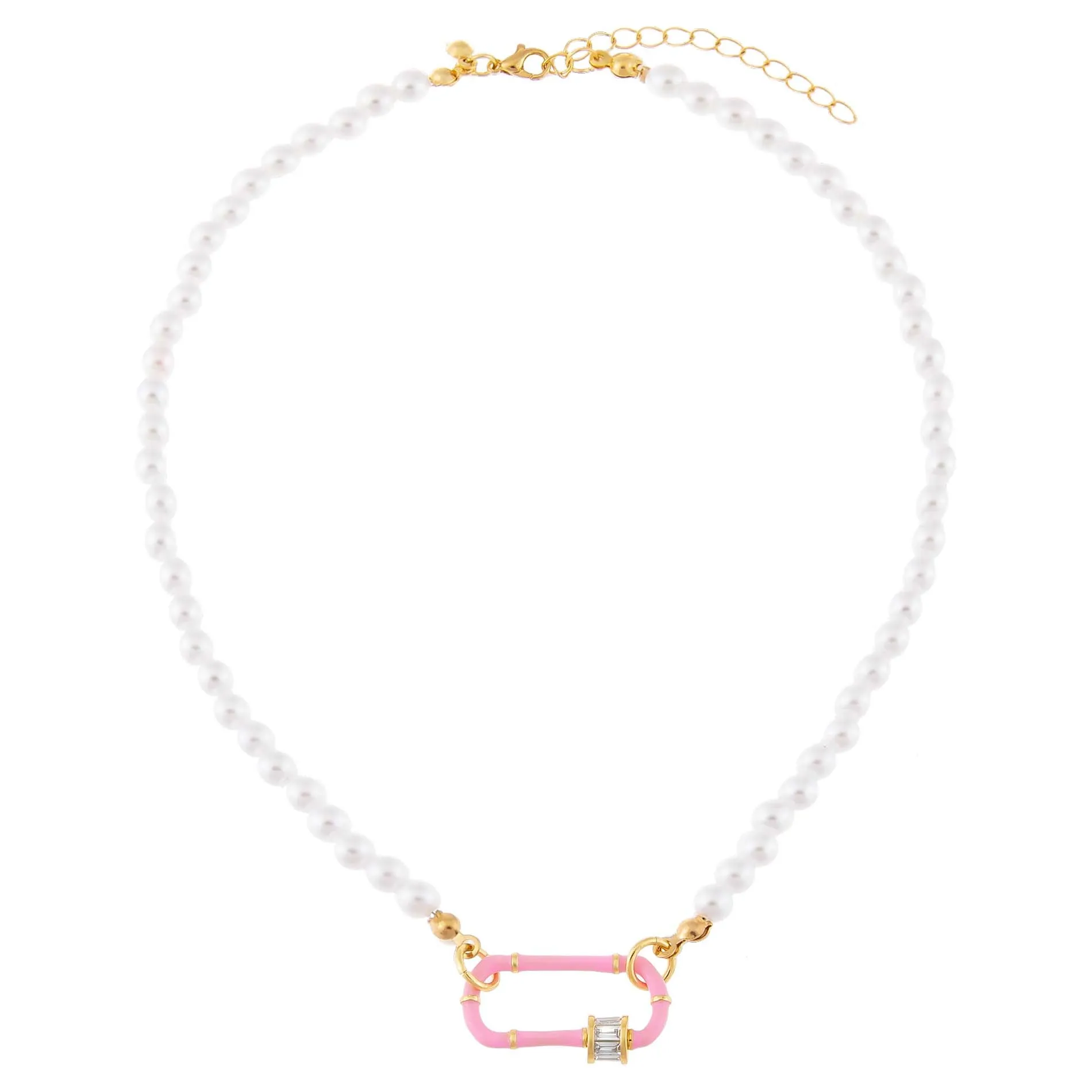 Enamel Toggle Pearl Necklace sold by Adina Eden's product image thumbnail 3