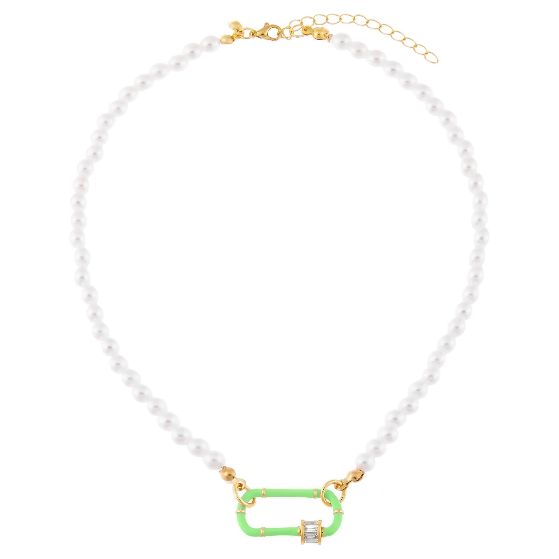 Enamel Toggle Pearl Necklace sold by Adina Eden's product image thumbnail 5