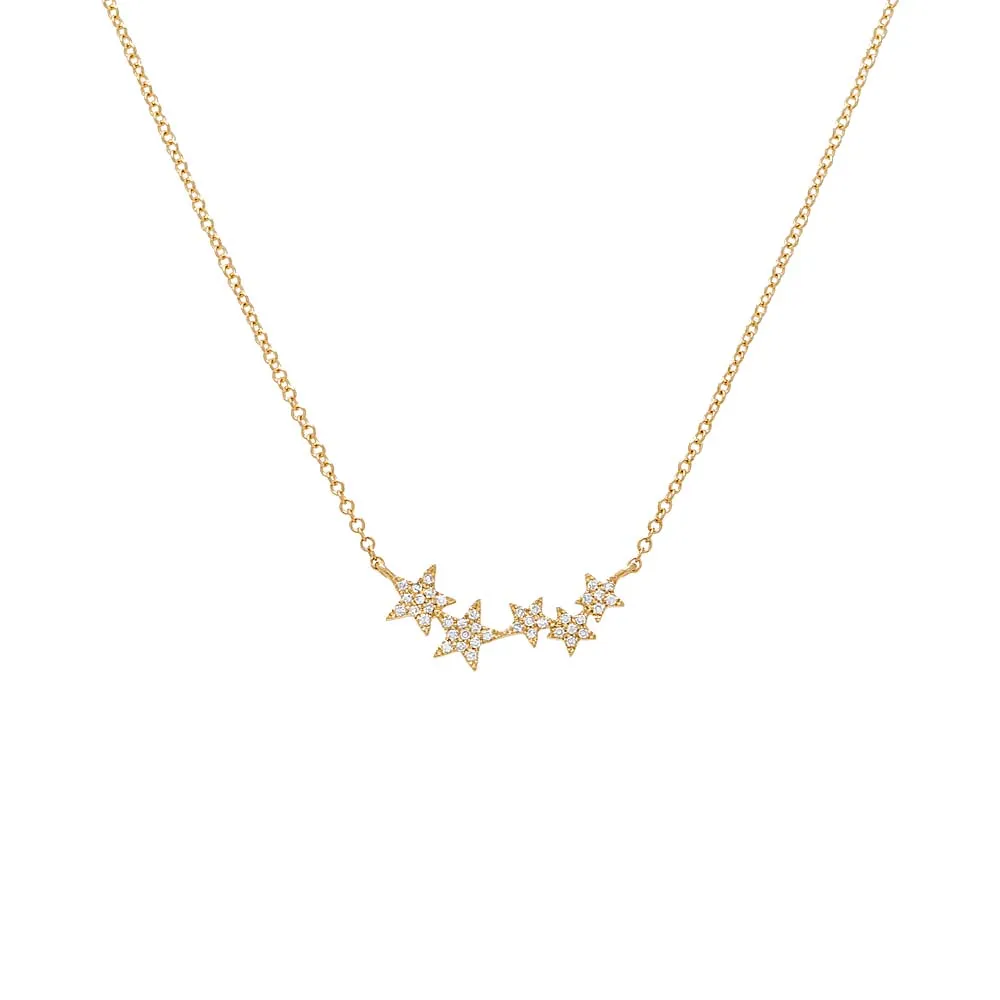 Diamond Pave Multi Star Pendant Necklace 14K sold by Adina Eden's
