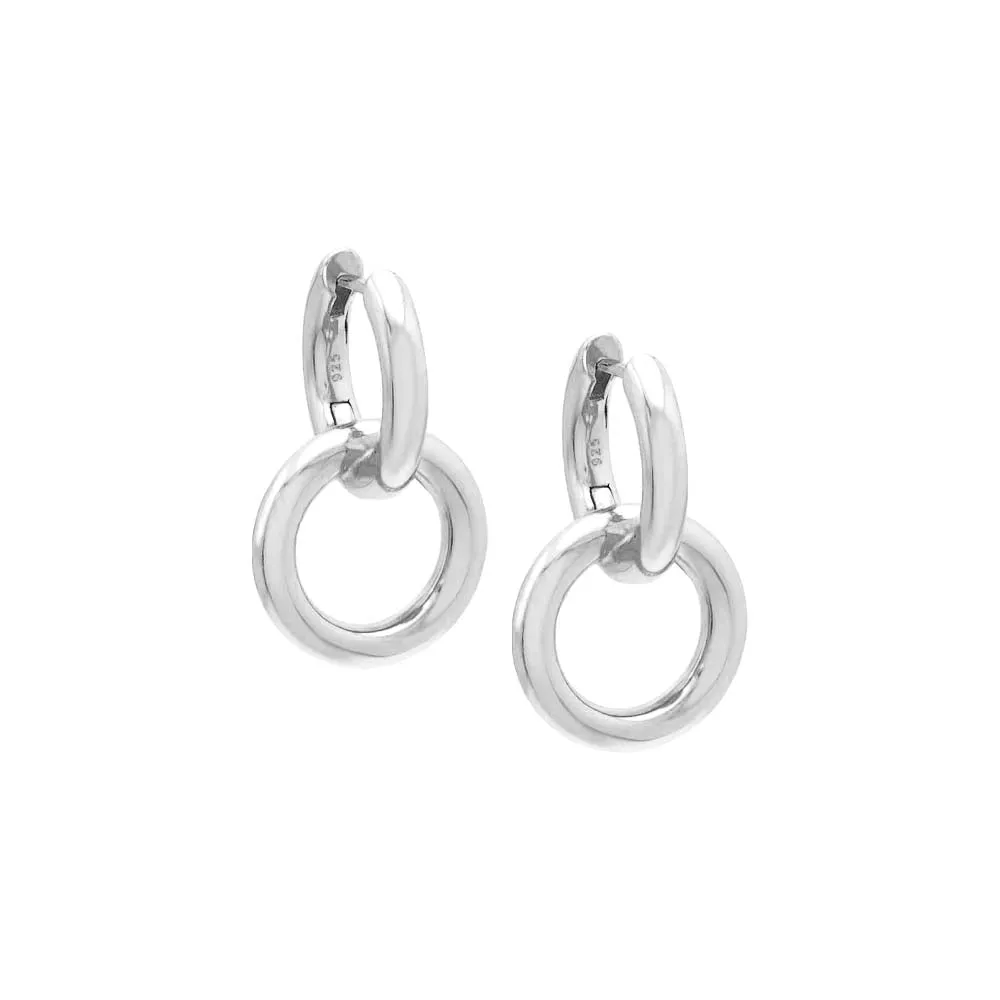 Interlocked Double Hoop Huggie Earring sold by Adina Eden's product image thumbnail 3