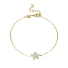 Pave Five Leaf Flower Pendant Bracelet sold by Adina Eden's