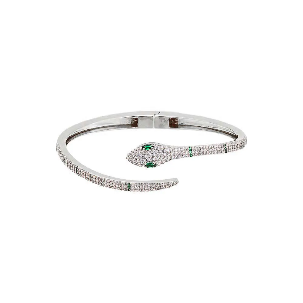 Pave Colored Snake Bangle sold by Adina Eden's product image thumbnail 3