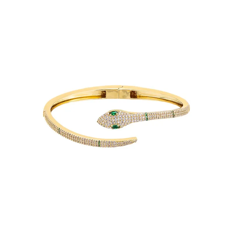 Pave Colored Snake Bangle sold by Adina Eden's
