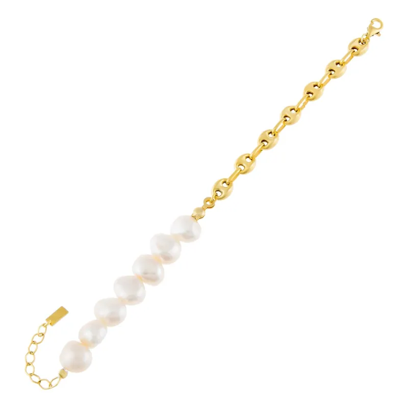 Mariner X Freshwater Pearl Bracelet sold by Adina Eden's