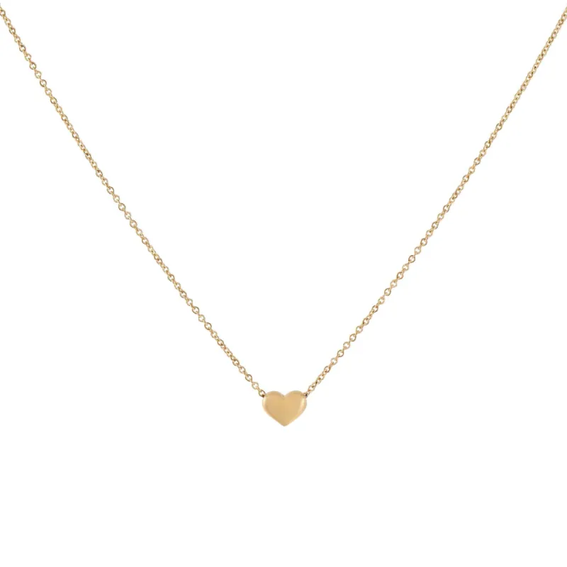 Puff Heart Necklace 14K sold by Adina Eden's