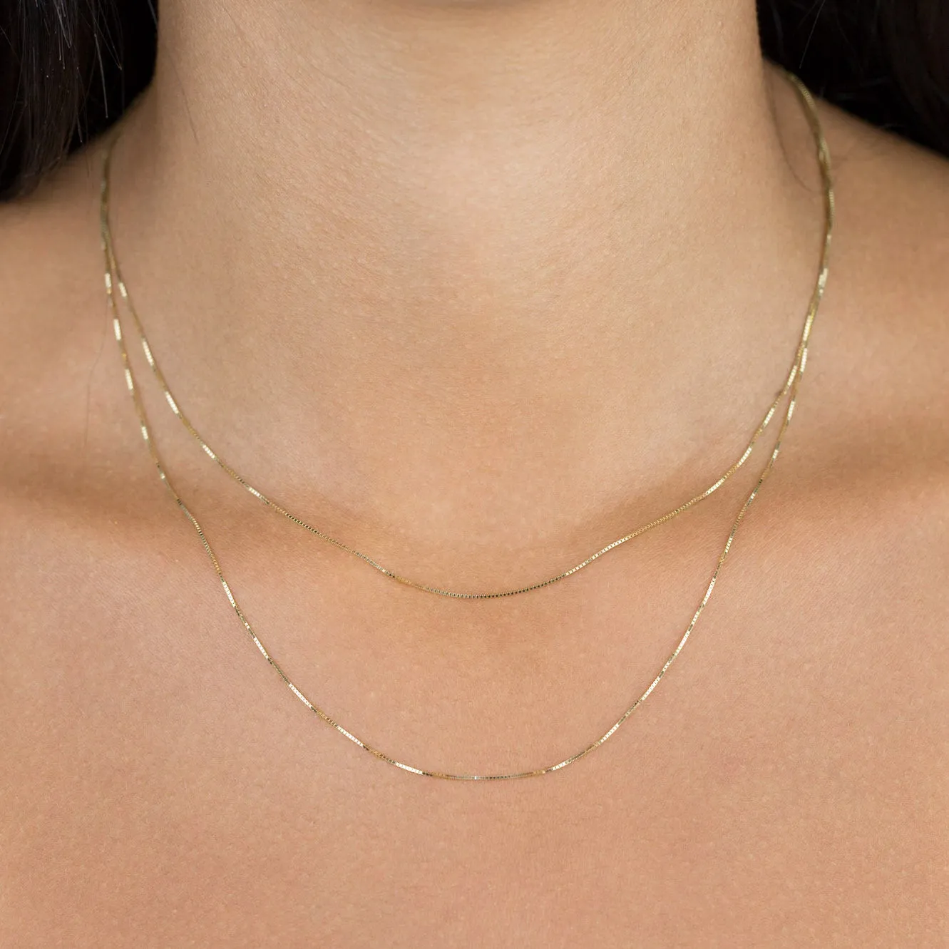 Box Chain Necklace 14K sold by Adina Eden's product image thumbnail 3