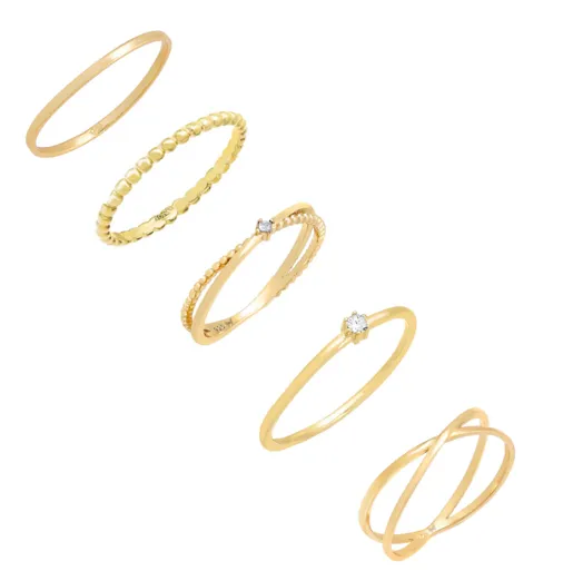 Ultra Dainty Stack Ring Combo Set sold by Adina Eden's