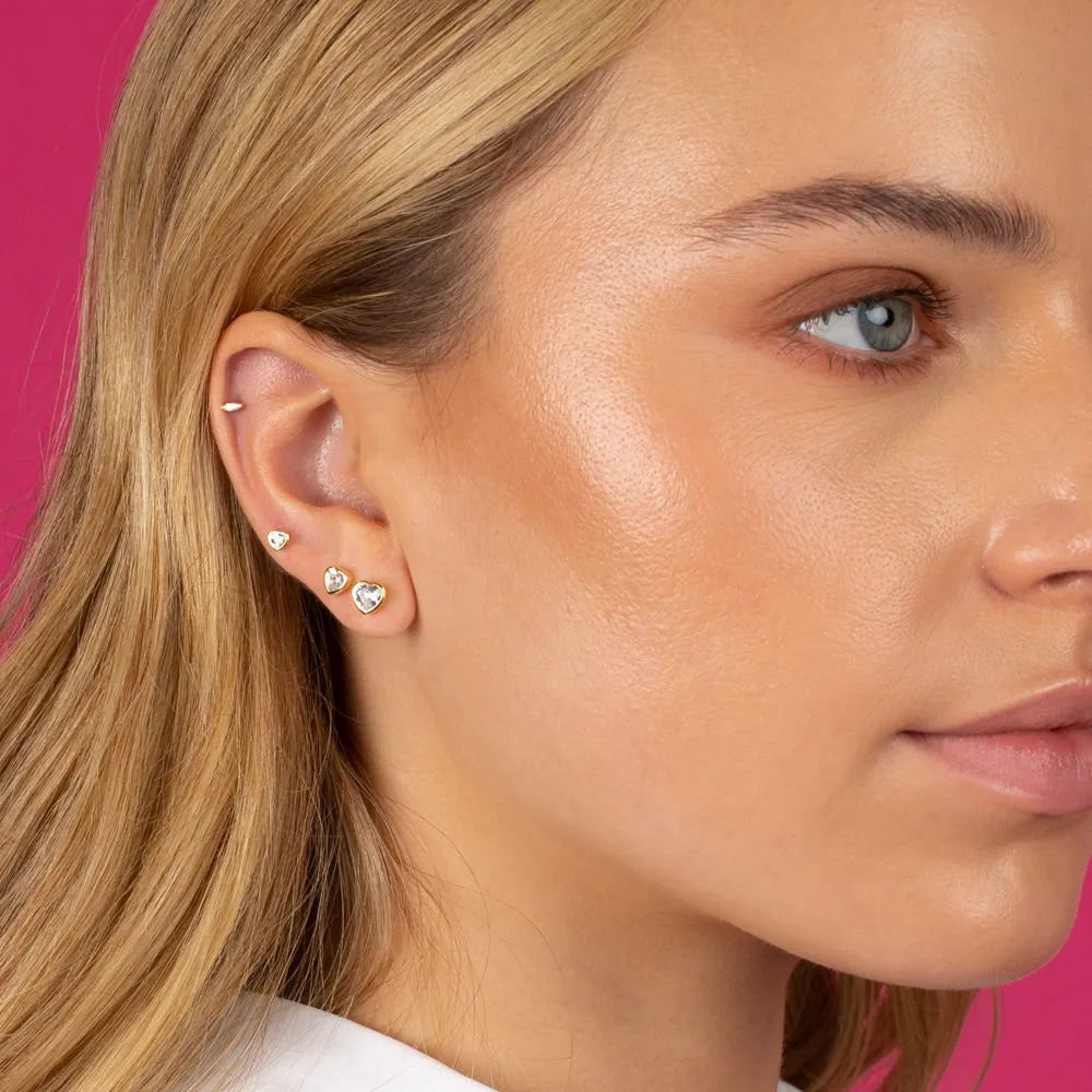 Heart Bezel Solitaire Stud Earring sold by Adina Eden's product image thumbnail 2