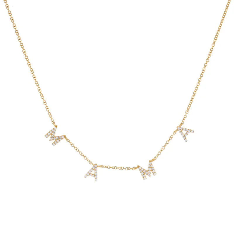 Diamond Mama Necklace 14K sold by Adina Eden's