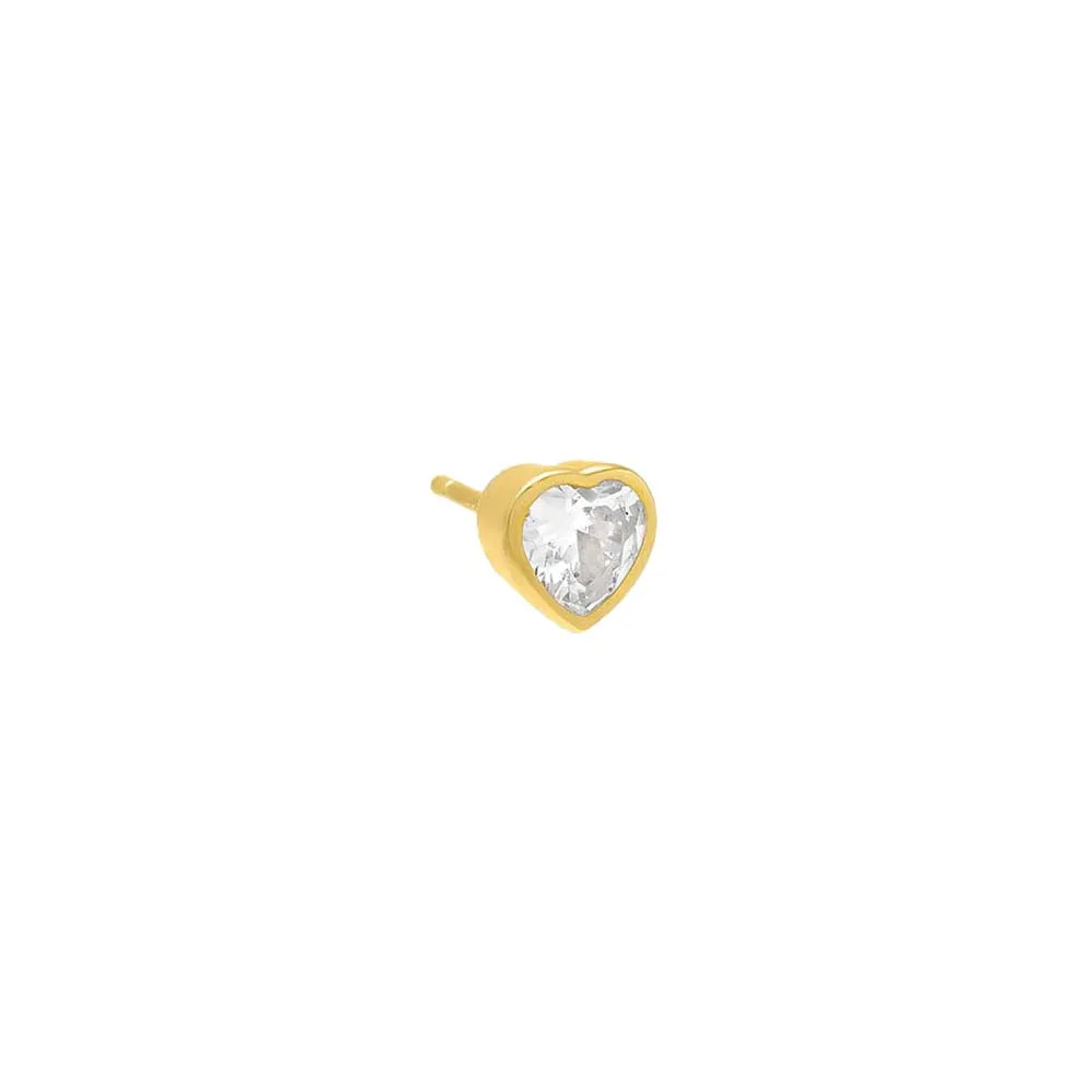 Heart Bezel Solitaire Stud Earring sold by Adina Eden's product image thumbnail 5